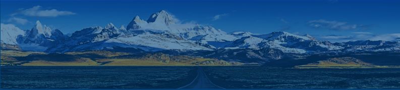 Image of a distant snowy mountain range
